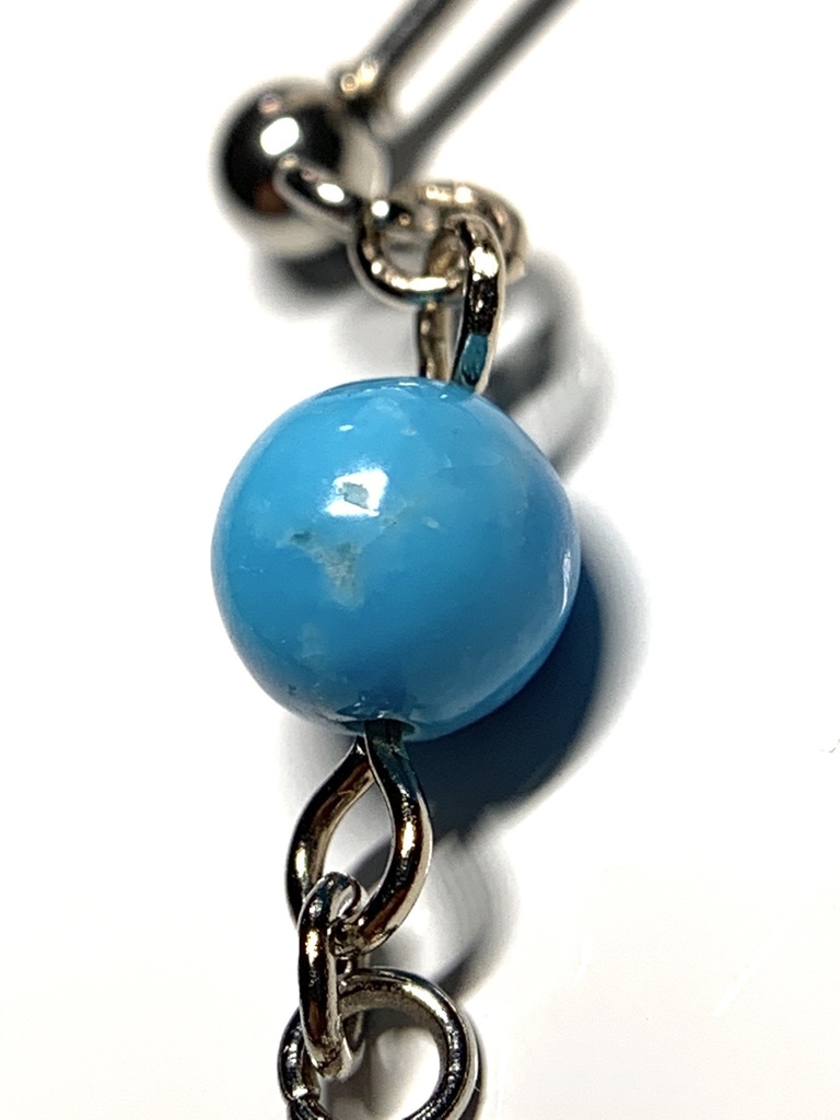 【再販】【1個売り】ターコイズとスティックのピアス