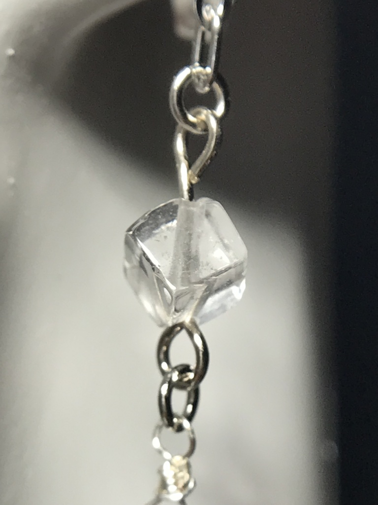 【試作品】水晶とアメジストのピアス