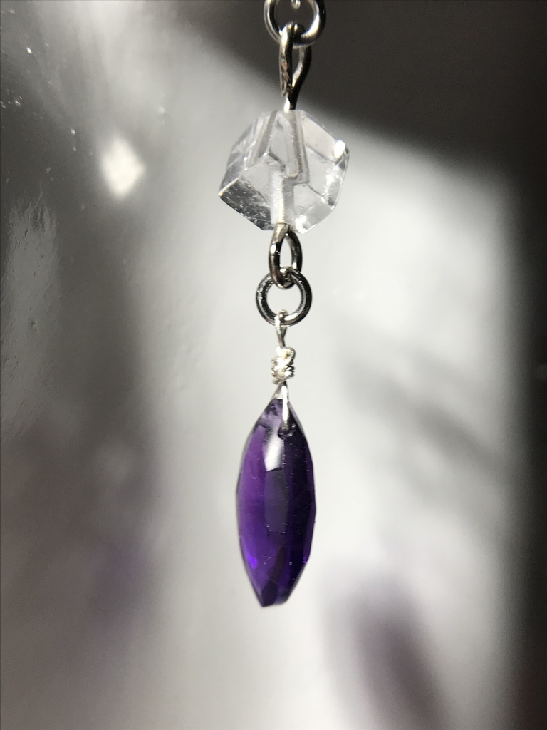 【試作品】水晶とアメジストのピアス