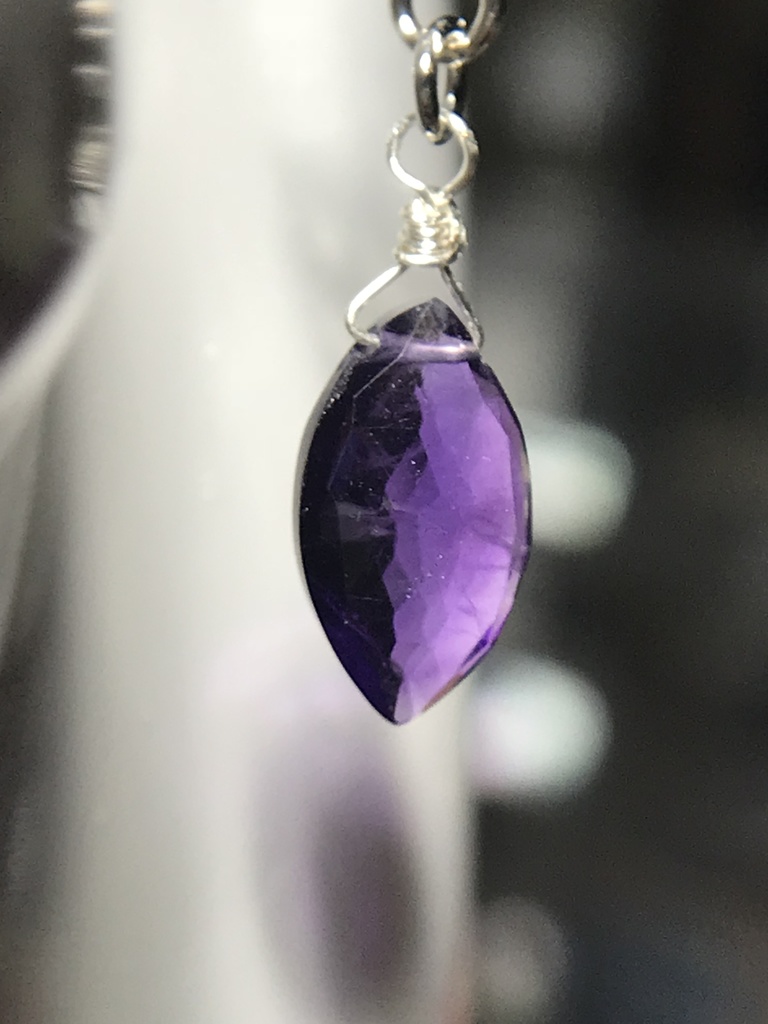 【試作品】水晶とアメジストのピアス