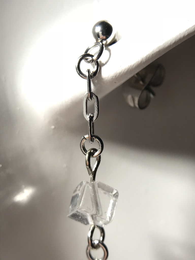 【試作品】水晶とアメジストのピアス