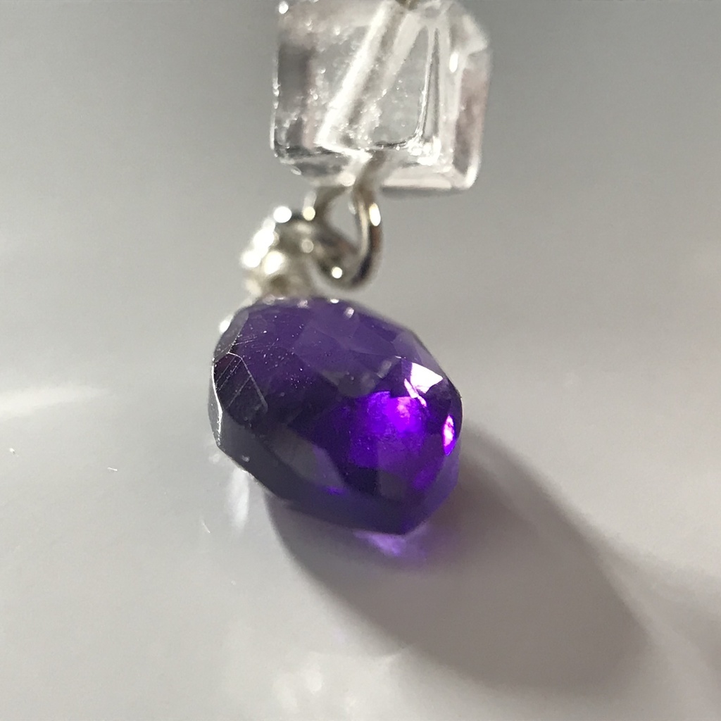 【試作品】水晶とアメジストのピアス
