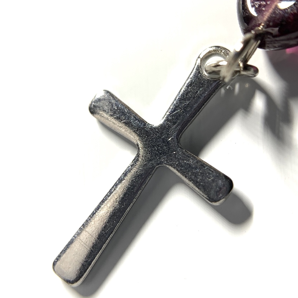 【再販】ガーネットとクロスのイヤーカフ