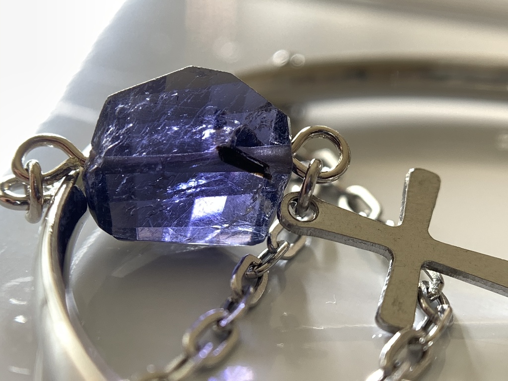 【再販】アイオライトとクロスのバングル