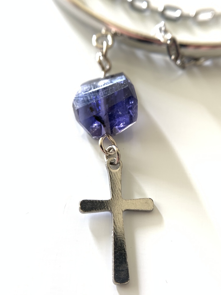 【再販】アイオライトとクロスのバングル