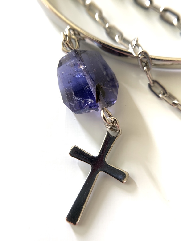 【再販】アイオライトとクロスのバングル