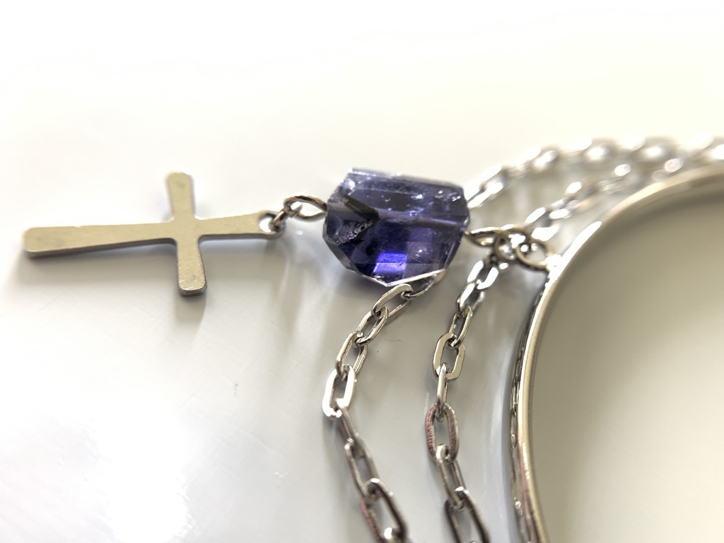 【再販】アイオライトとクロスのバングル