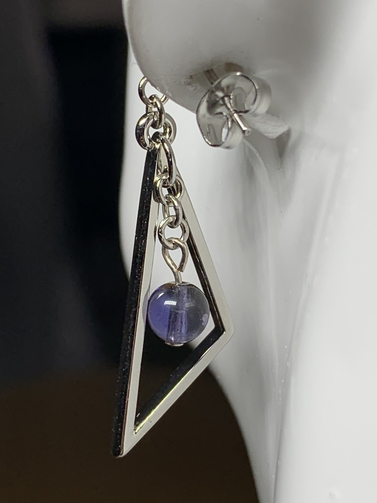 【1個売り】アイオライトとトライアングルのピアス