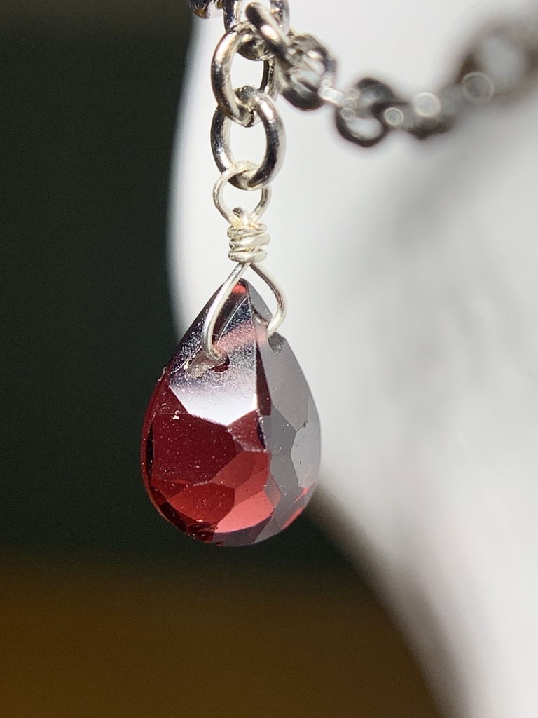 【1個売り】ガーネットとクロスのピアス&イヤーカフ