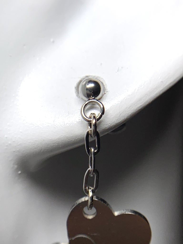 【1個売り】ガーネットとルビーとダブルハートのピアス