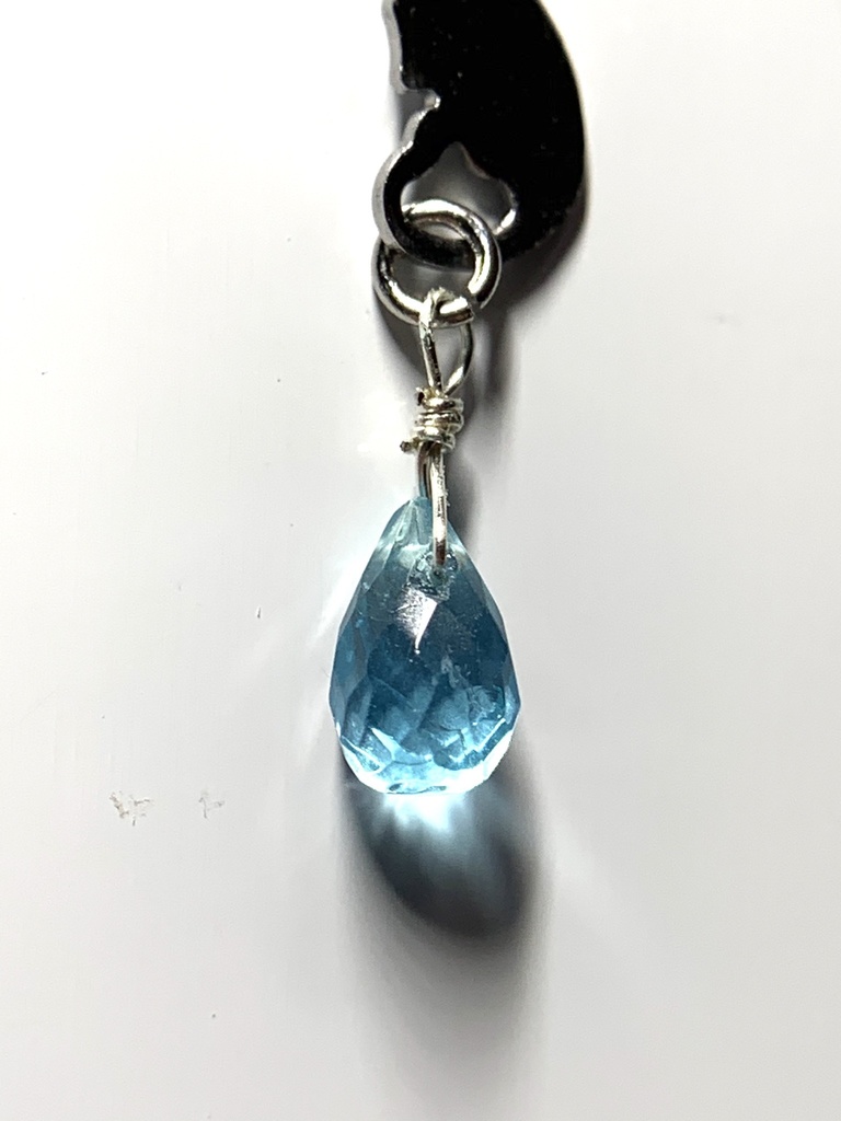 【再販】【1個売り】ブルーアパタイトとネコのピアス