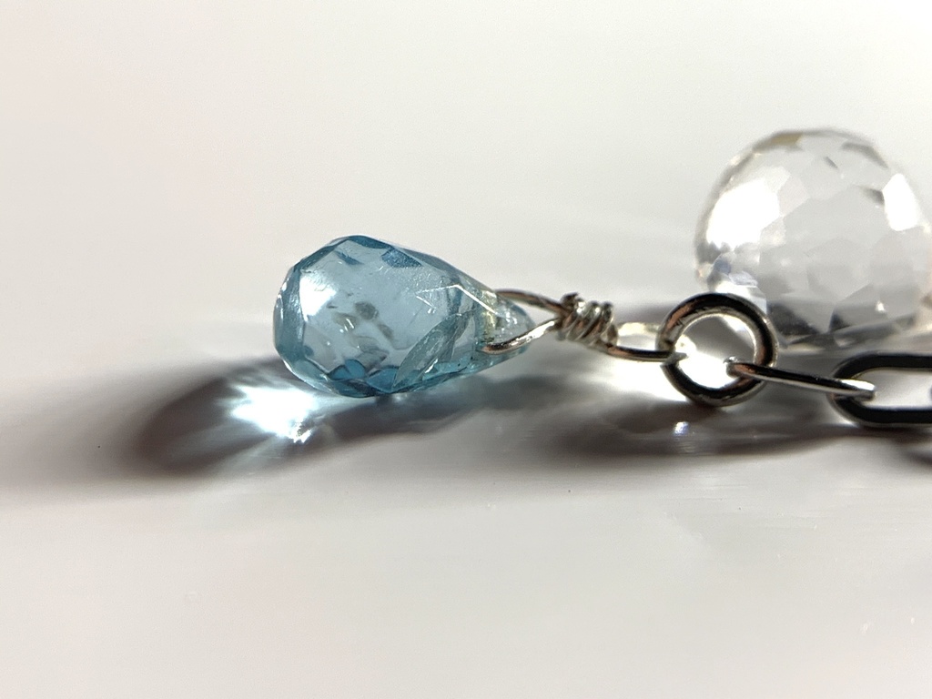 【再販】【1個売り】セロトニンと水晶とアパタイトのピアス