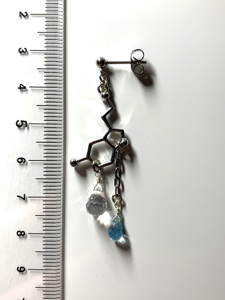 【再販】【1個売り】セロトニンと水晶とアパタイトのピアス