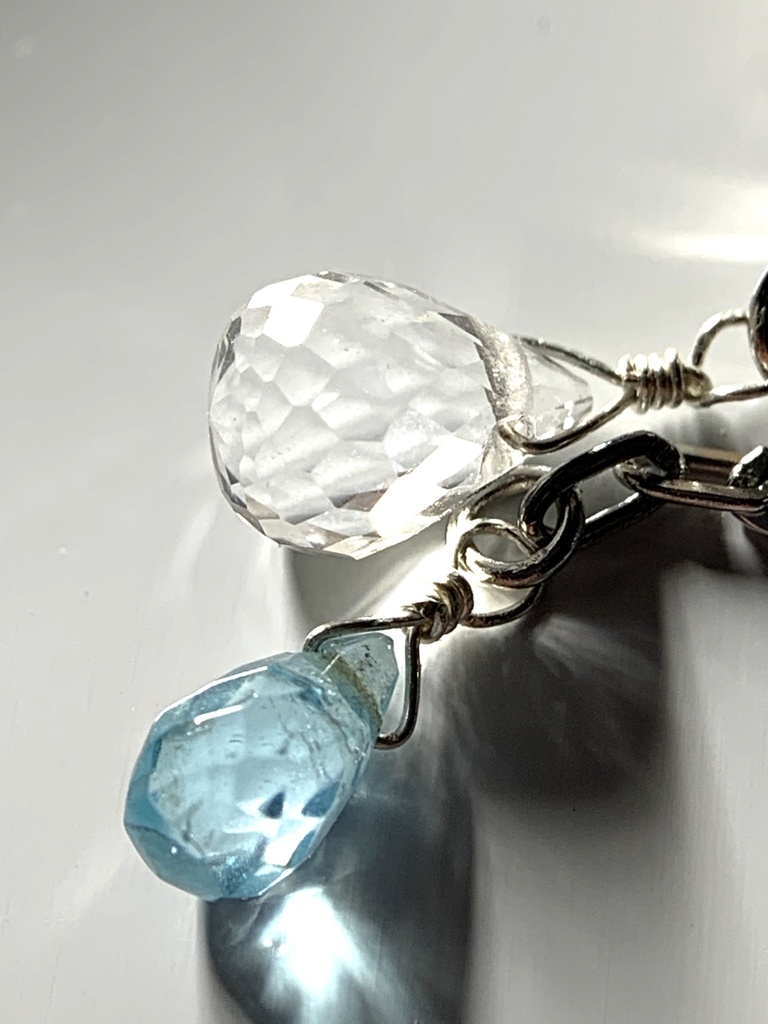 【再販】【1個売り】セロトニンと水晶とアパタイトのピアス