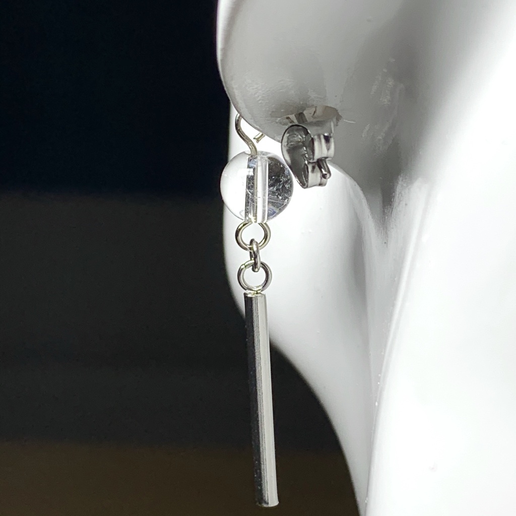 【再販】【1個売り】水晶とスティックのピアス