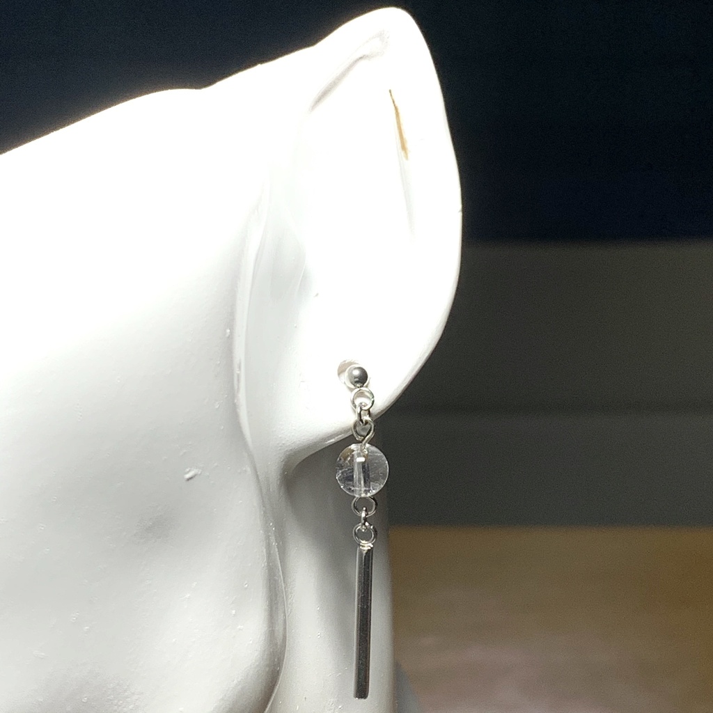 【再販】【1個売り】水晶とスティックのピアス