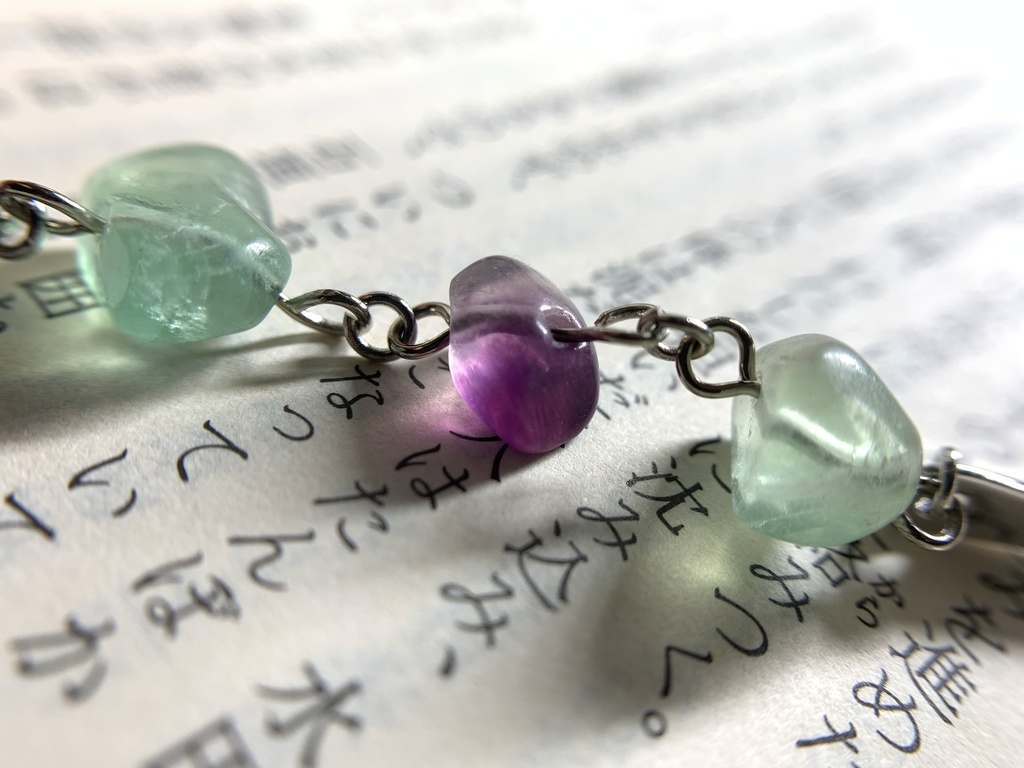 フローライトとボヘミアン風パーツのしおり