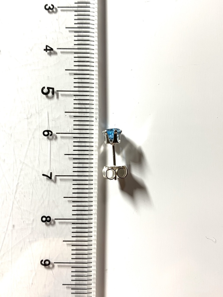 【1個売り】ロンドンブルートパーズのスタッドピアス 4mm