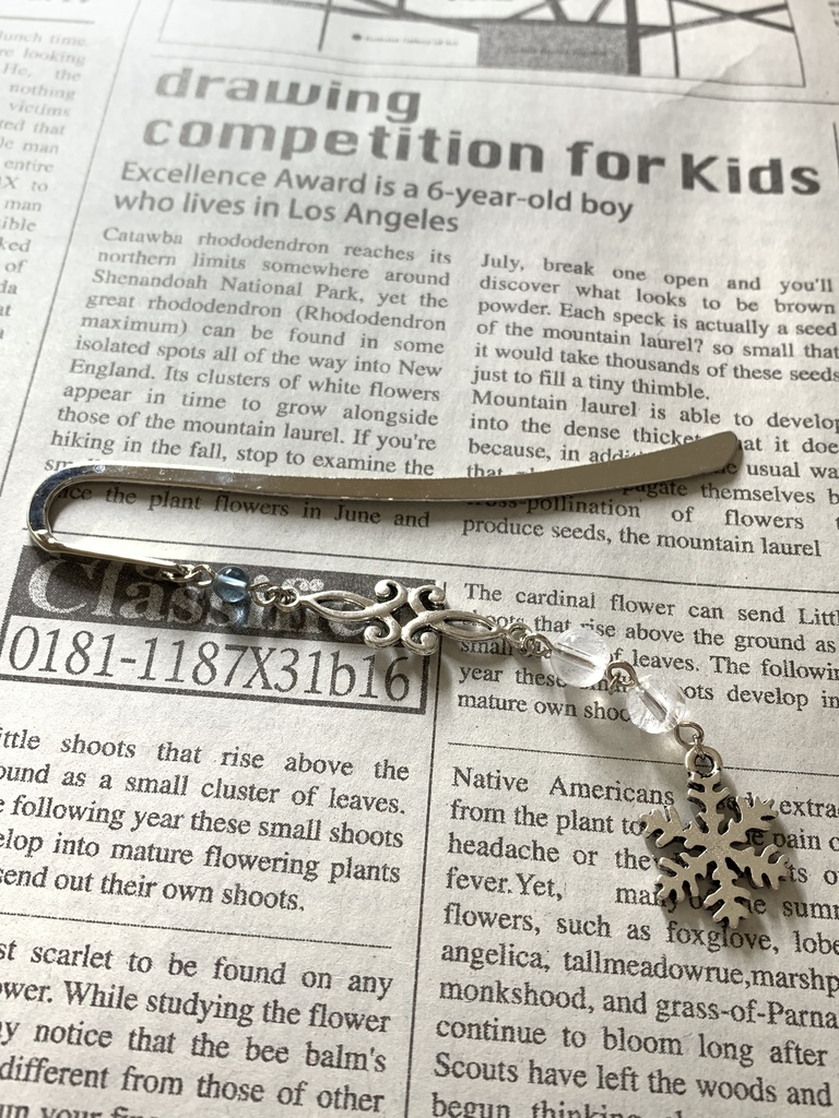 フローライトと水晶と雪の結晶のしおり