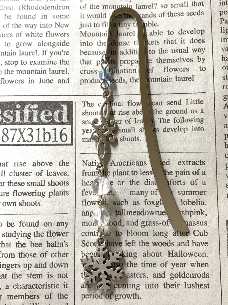 フローライトと水晶と雪の結晶のしおり