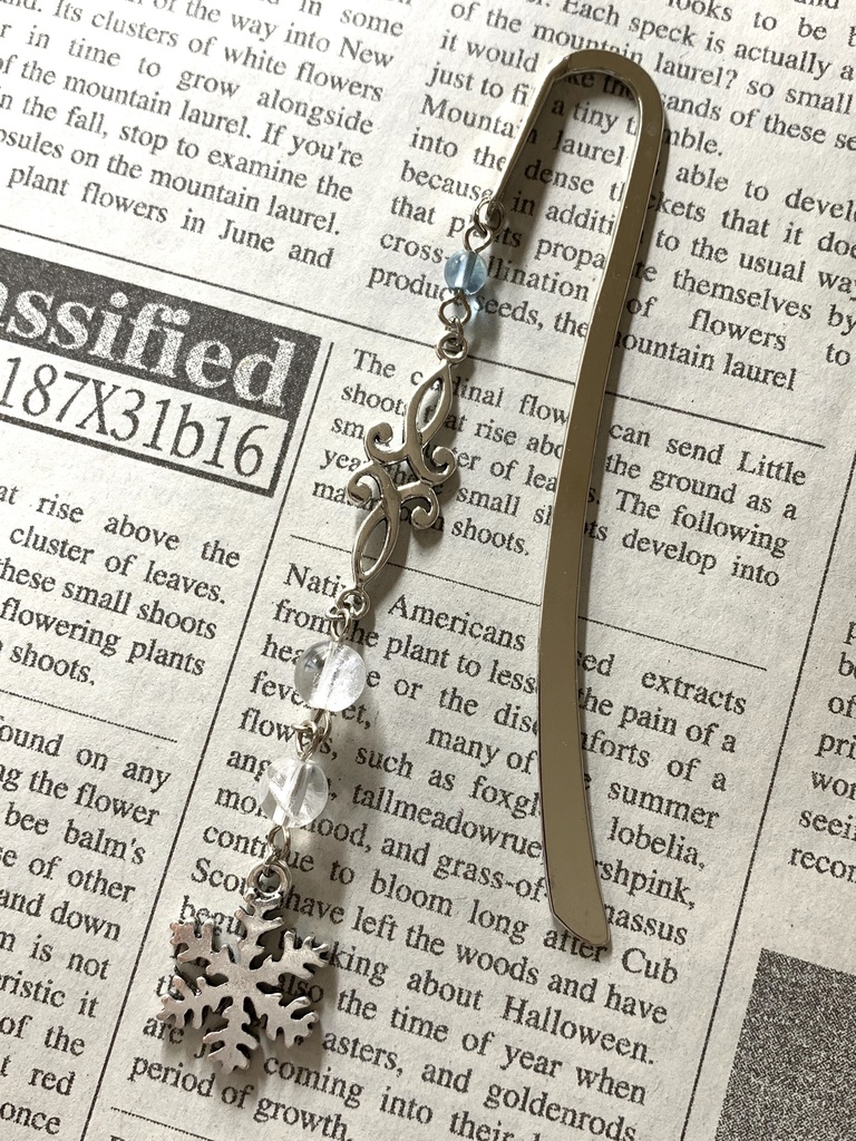 フローライトと水晶と雪の結晶のしおり