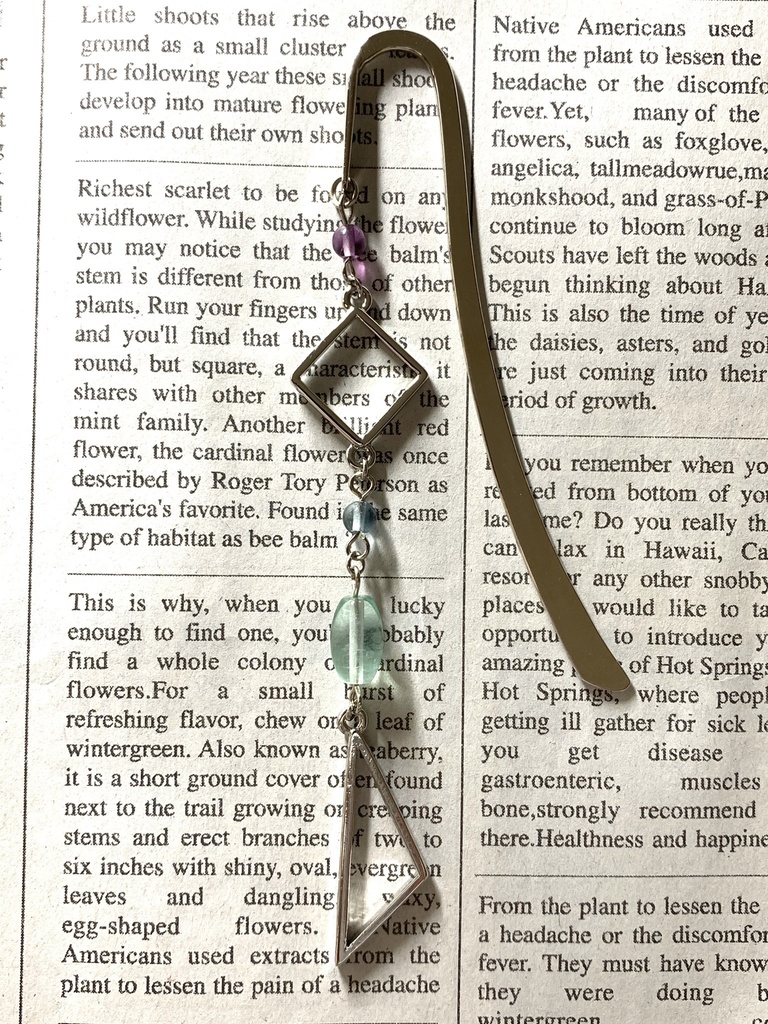 フローライトとスクエアとトライアングルのしおり