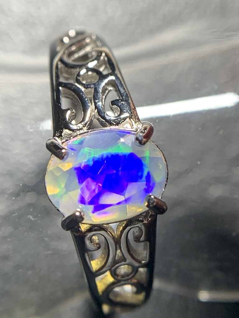 オパールのアラベスク調リングB