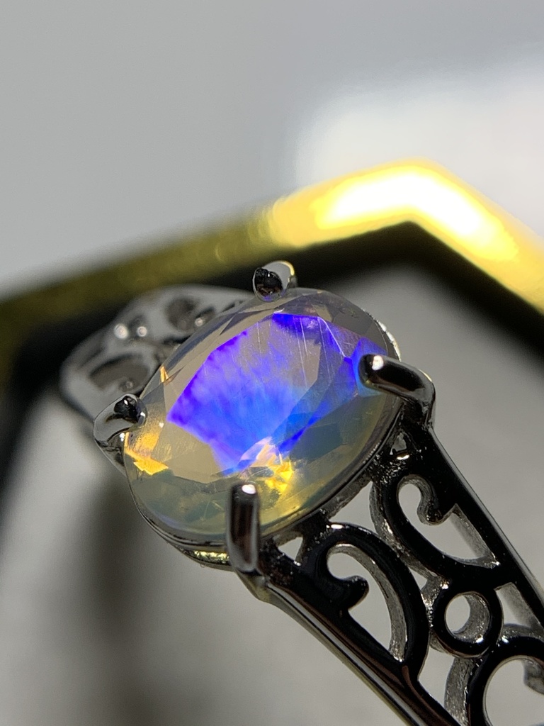 オパールのアラベスク調リングB