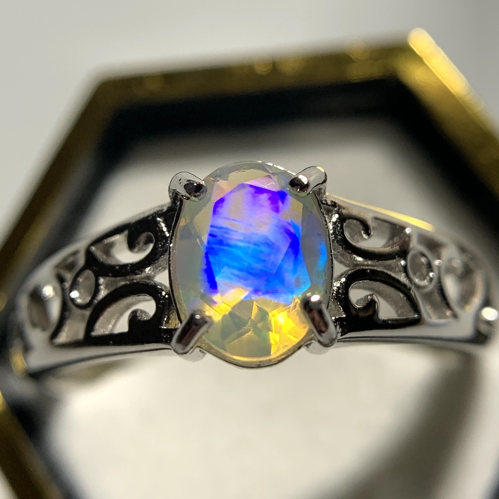 オパールのアラベスク調リングB