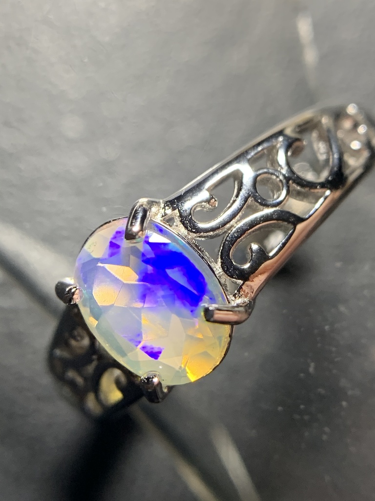 オパールのアラベスク調リングB