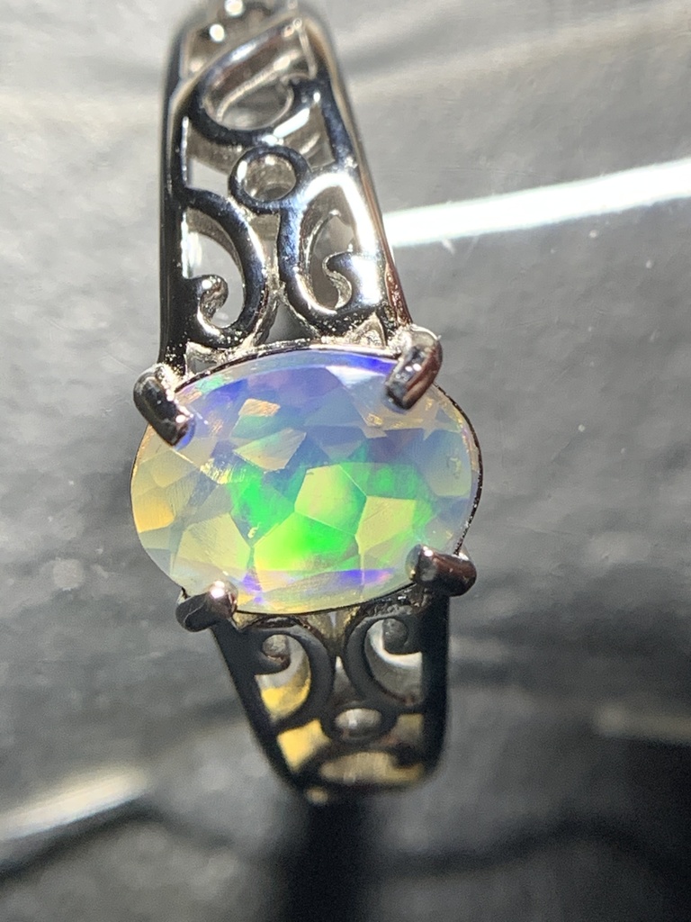 オパールのアラベスク調リングB