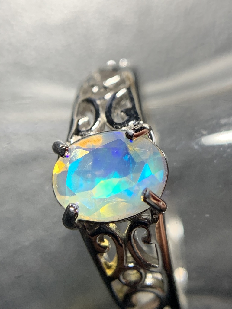 オパールのアラベスク調リングB