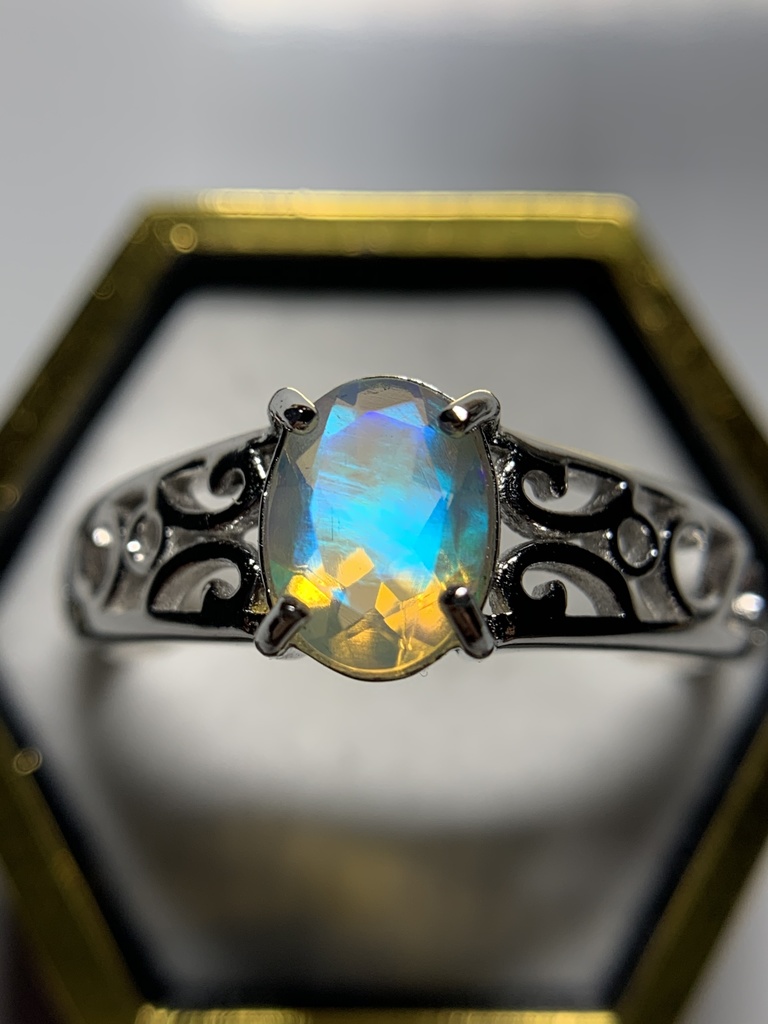 オパールのアラベスク調リングB