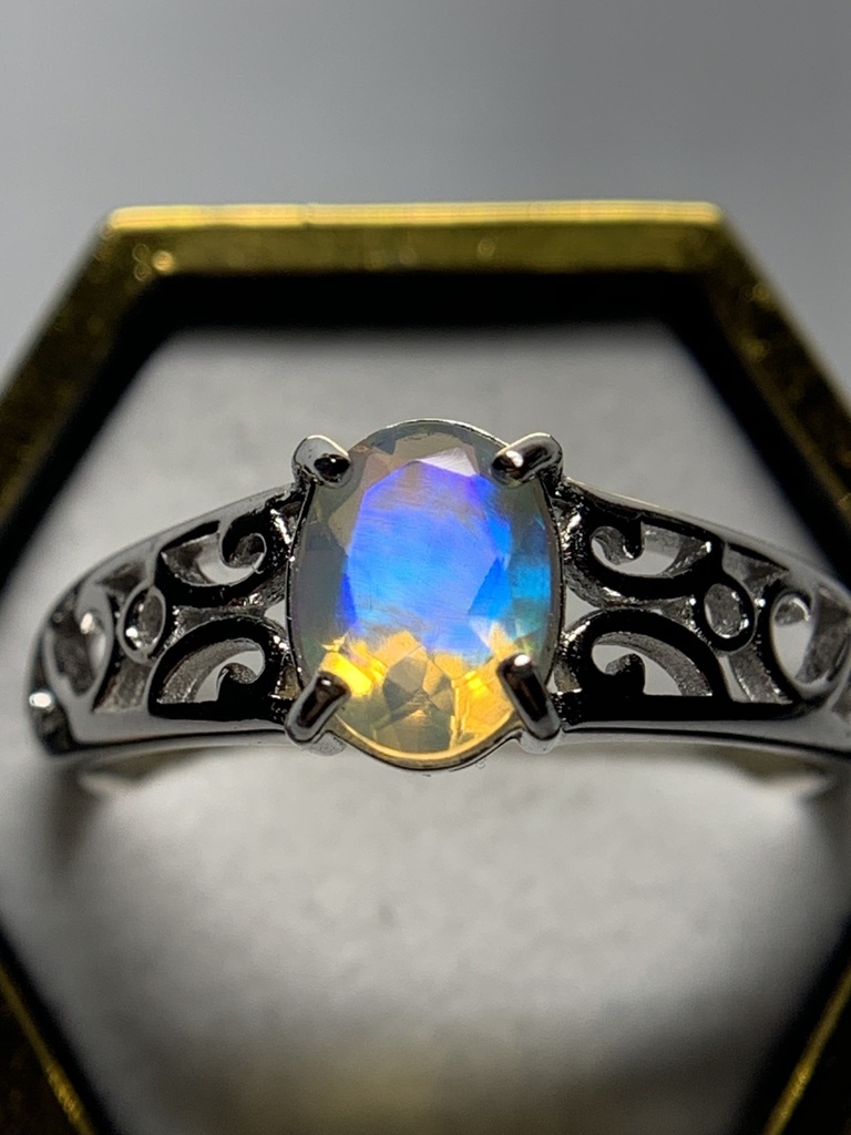 オパールのアラベスク調リングB