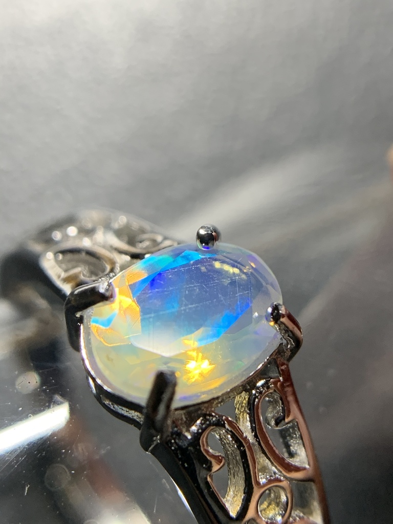 オパールのアラベスク調リングB