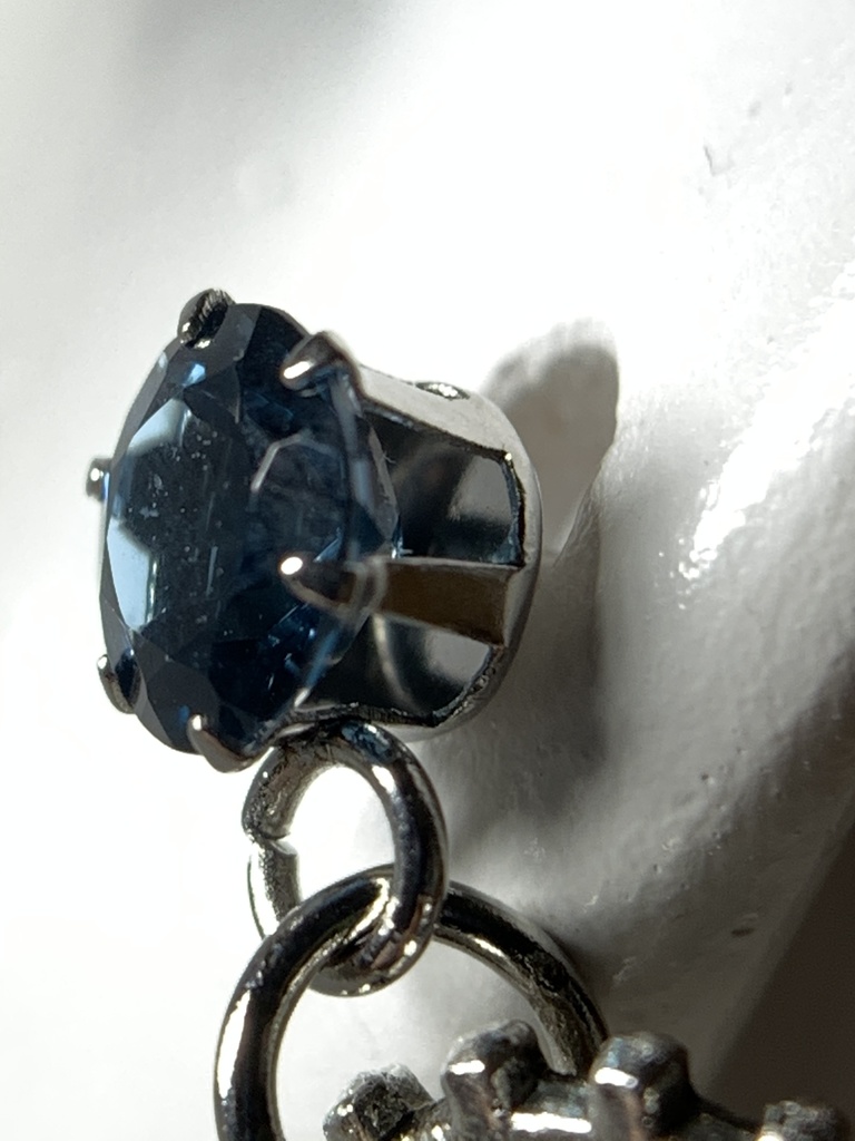 【1個売り】ロンドンブルートパーズと歯車のピアス