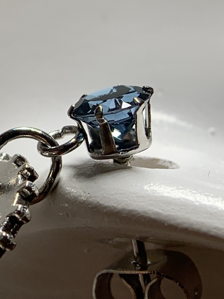 【1個売り】ロンドンブルートパーズと歯車のピアス