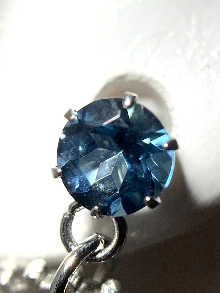 【1個売り】ロンドンブルートパーズと歯車のピアス