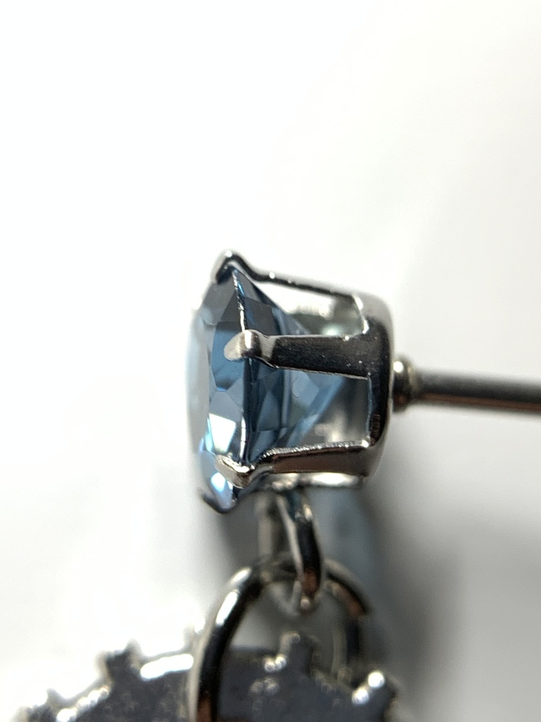 【1個売り】ロンドンブルートパーズと歯車のピアス