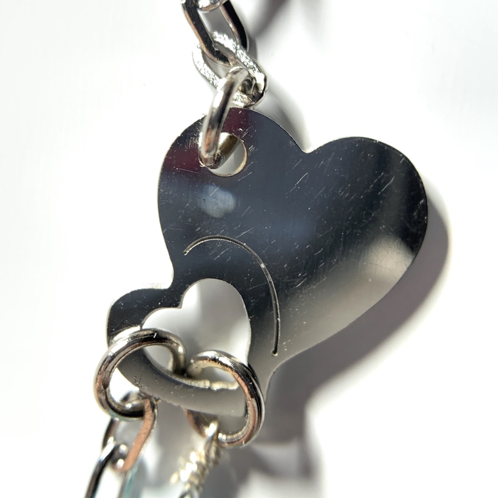 【1個売り】シトリンとブルーアパタイトとダブルハートのピアス