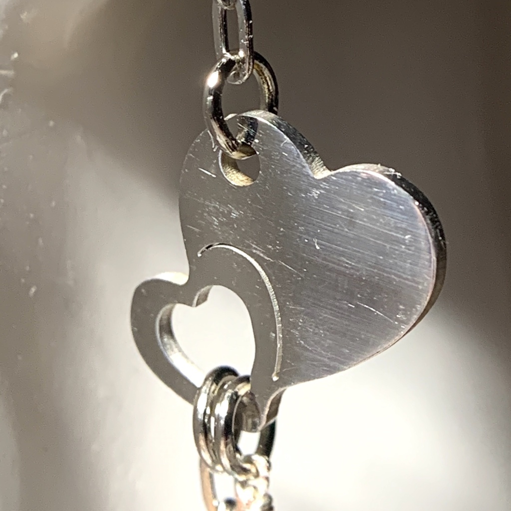 【1個売り】シトリンとブルーアパタイトとダブルハートのピアス