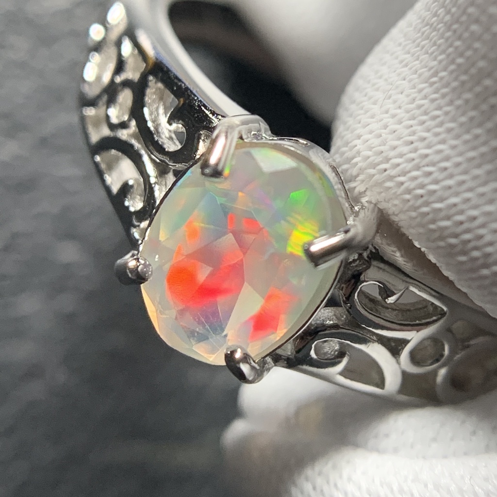 オパールのアラベスク調リングD