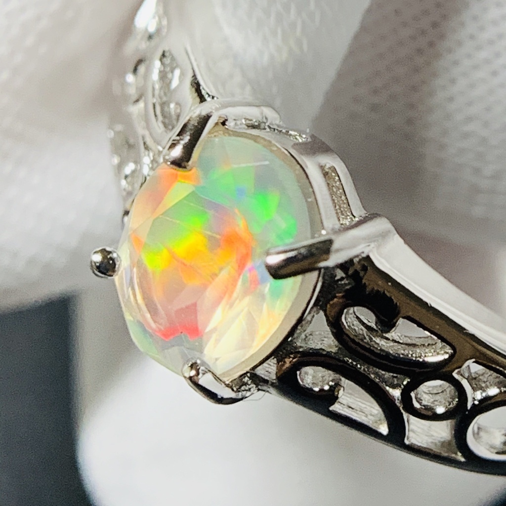 オパールのアラベスク調リングD