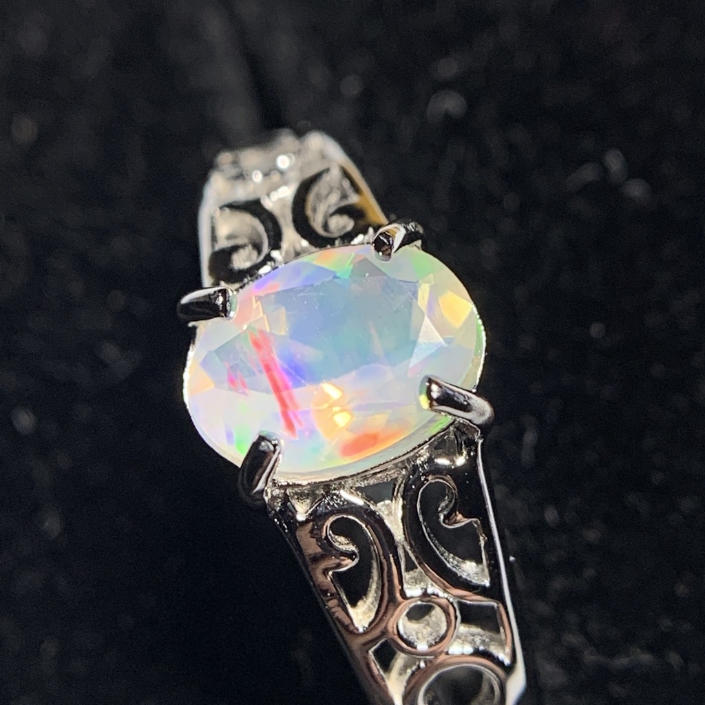 オパールのアラベスク調リングD