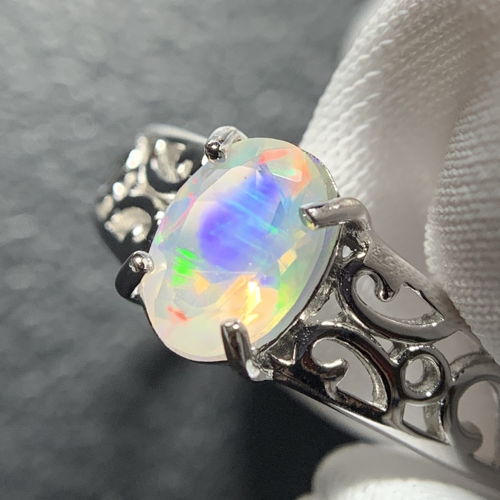 オパールのアラベスク調リングD