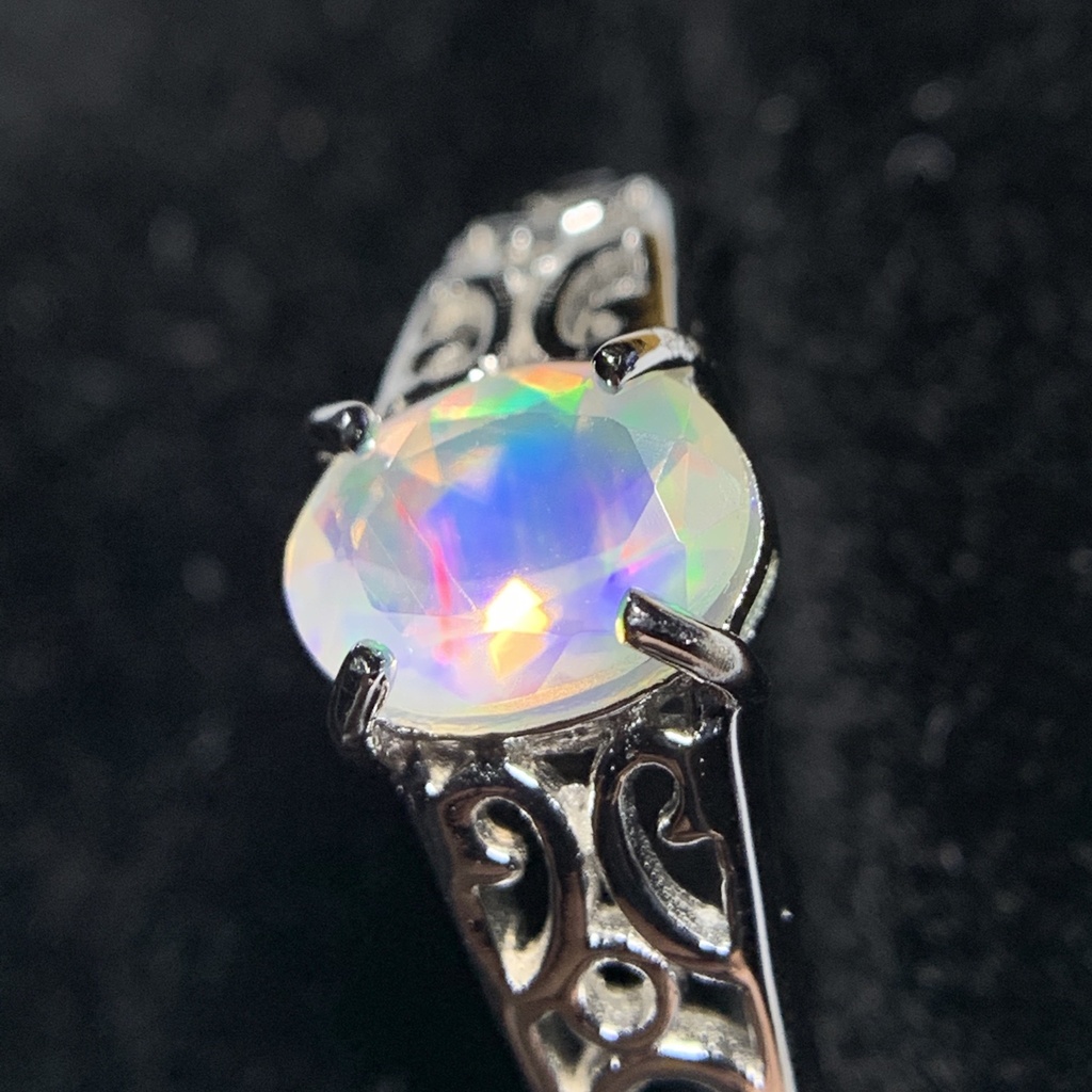 オパールのアラベスク調リングD