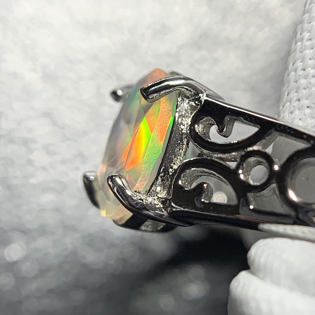 オパールのアラベスク調リングD