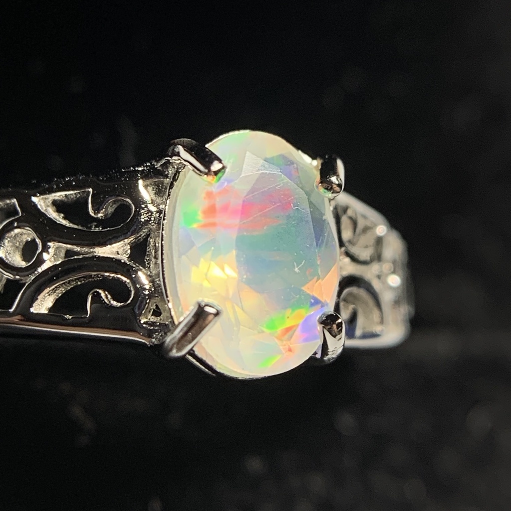 オパールのアラベスク調リングD