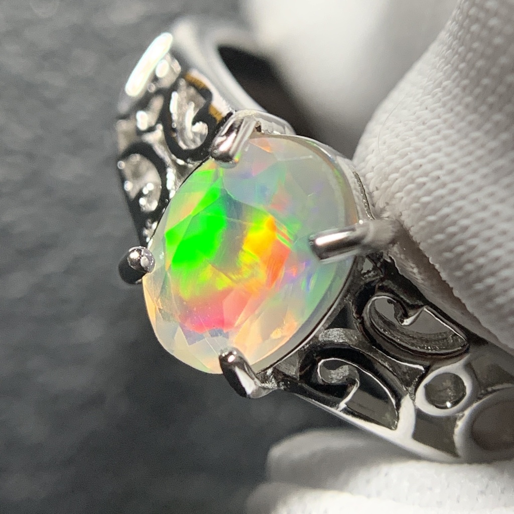 オパールのアラベスク調リングD