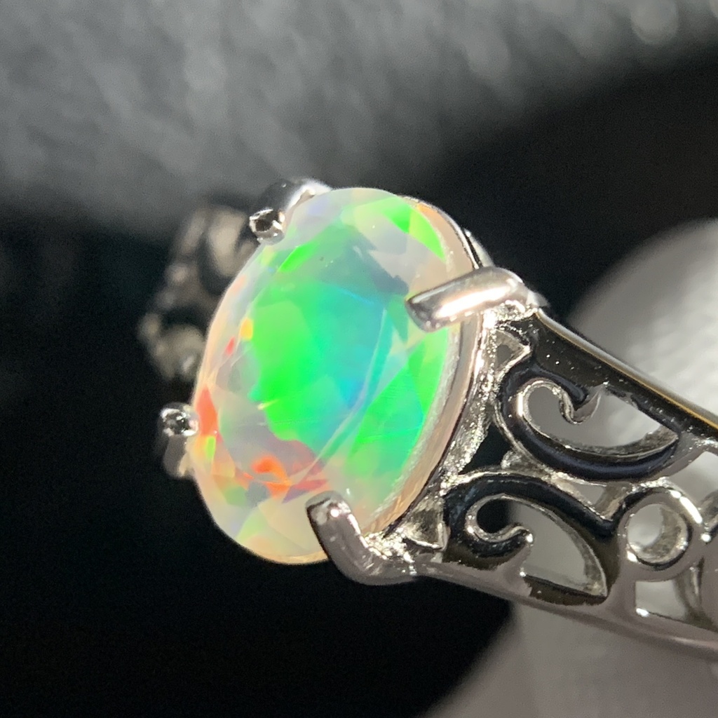 オパールのアラベスク調リングD